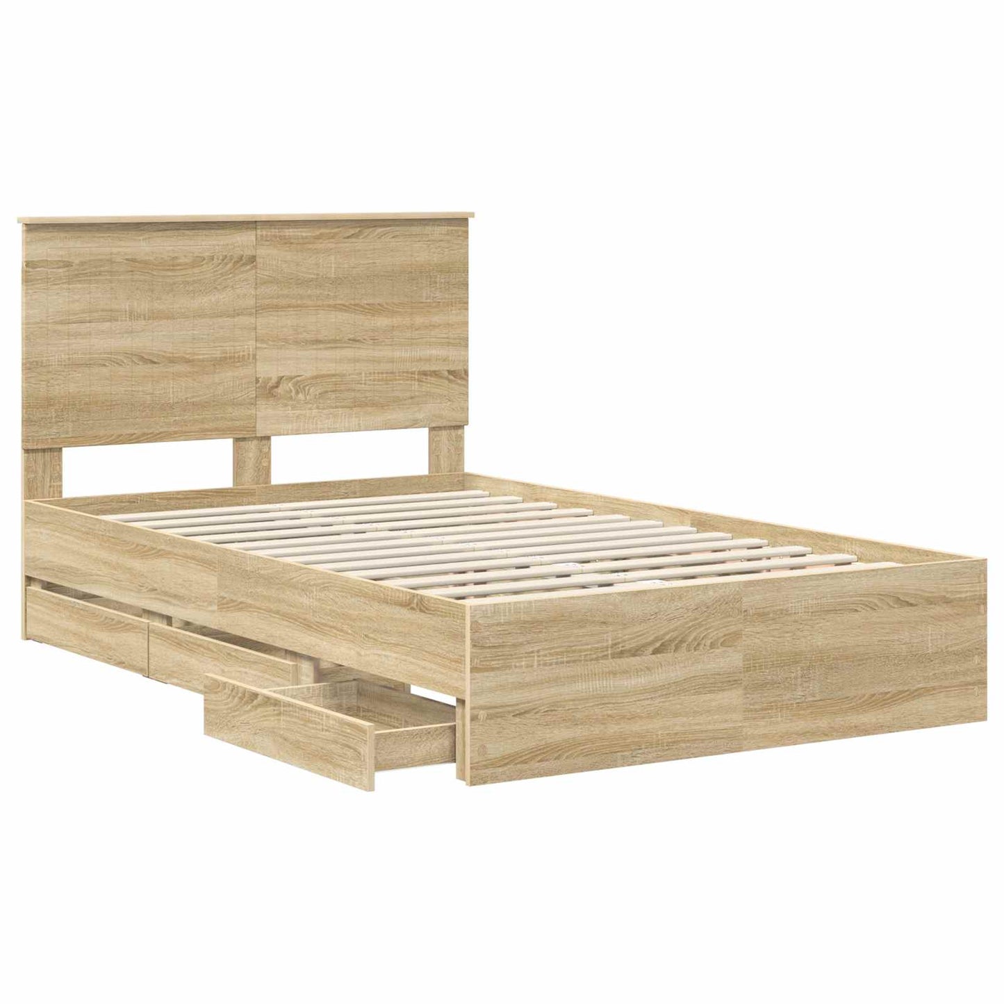 vidaXL Bettrahmen Sonoma-Eiche 120 x 200 cm Ingenieurs Holz