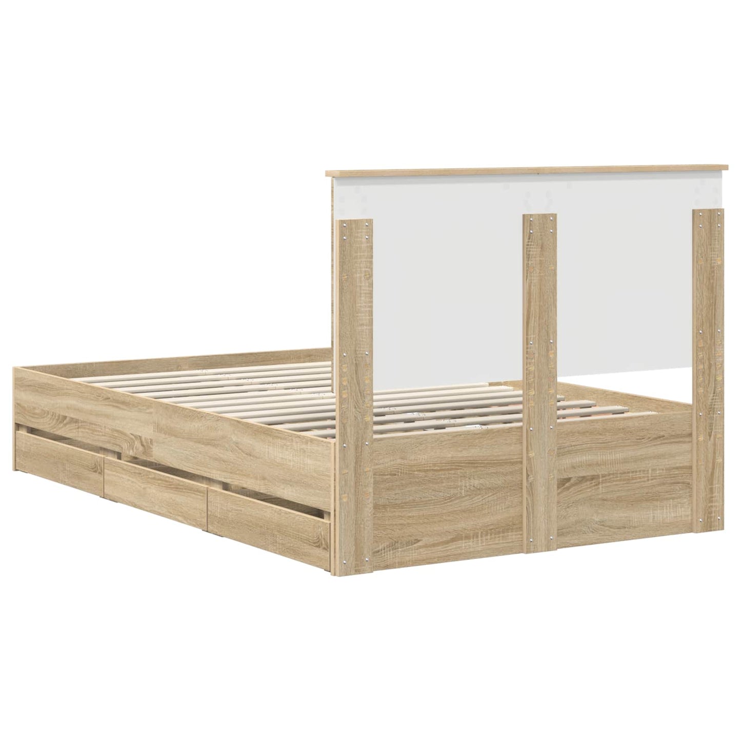 vidaXL Bettrahmen Sonoma-Eiche 120 x 200 cm Ingenieurs Holz