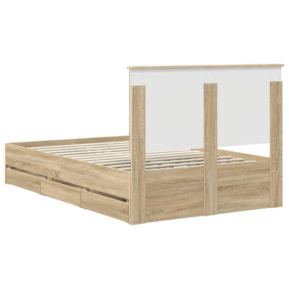 vidaXL Bettrahmen Sonoma-Eiche 120 x 200 cm Ingenieurs Holz