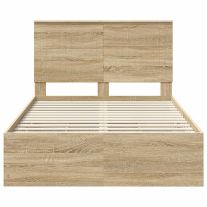 vidaXL Bettrahmen Sonoma-Eiche 120 x 200 cm Ingenieurs Holz