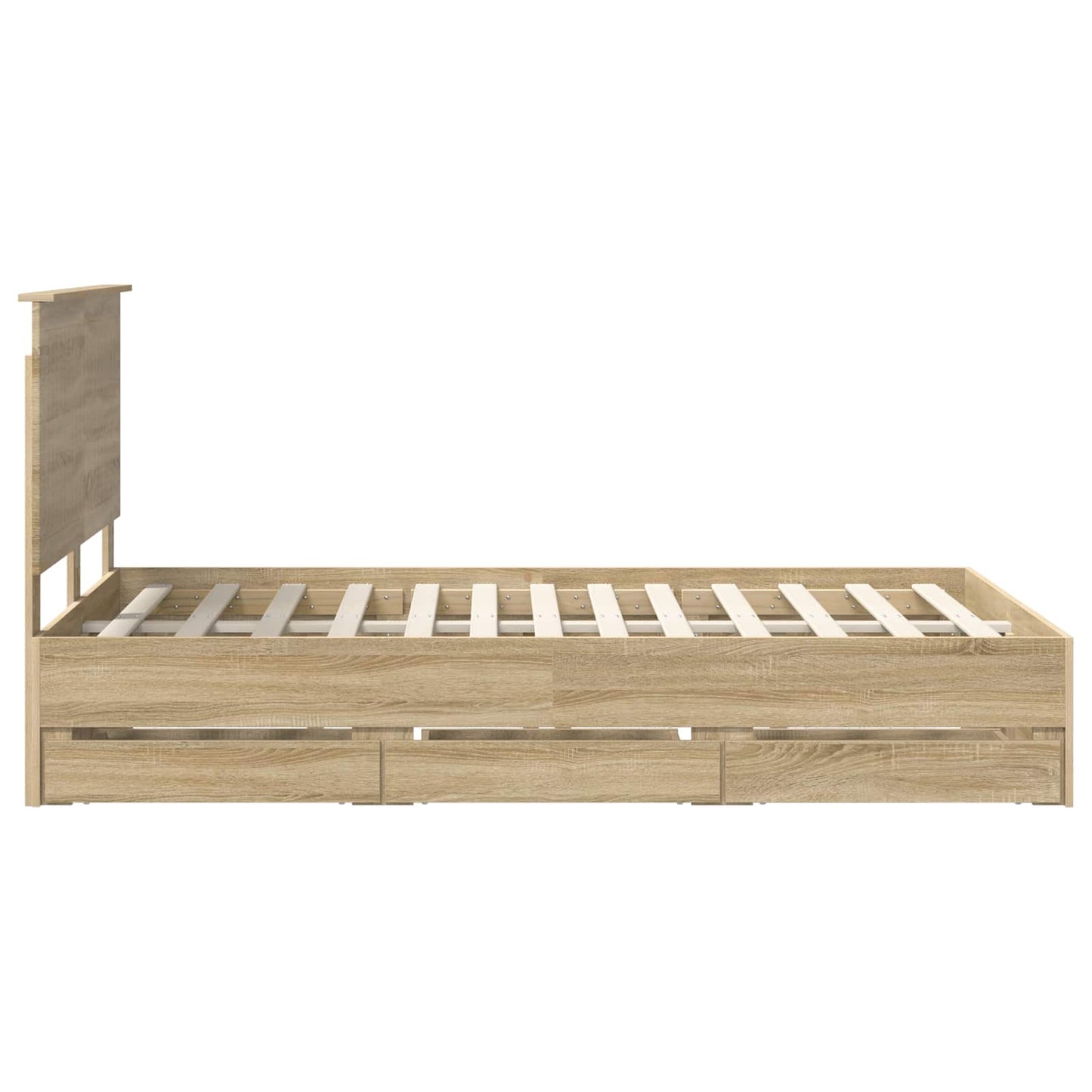 vidaXL Bettrahmen Sonoma-Eiche 120 x 200 cm Ingenieurs Holz