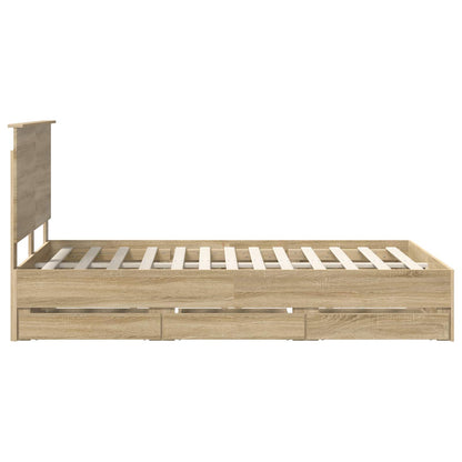 vidaXL Bettrahmen Sonoma-Eiche 120 x 200 cm Ingenieurs Holz