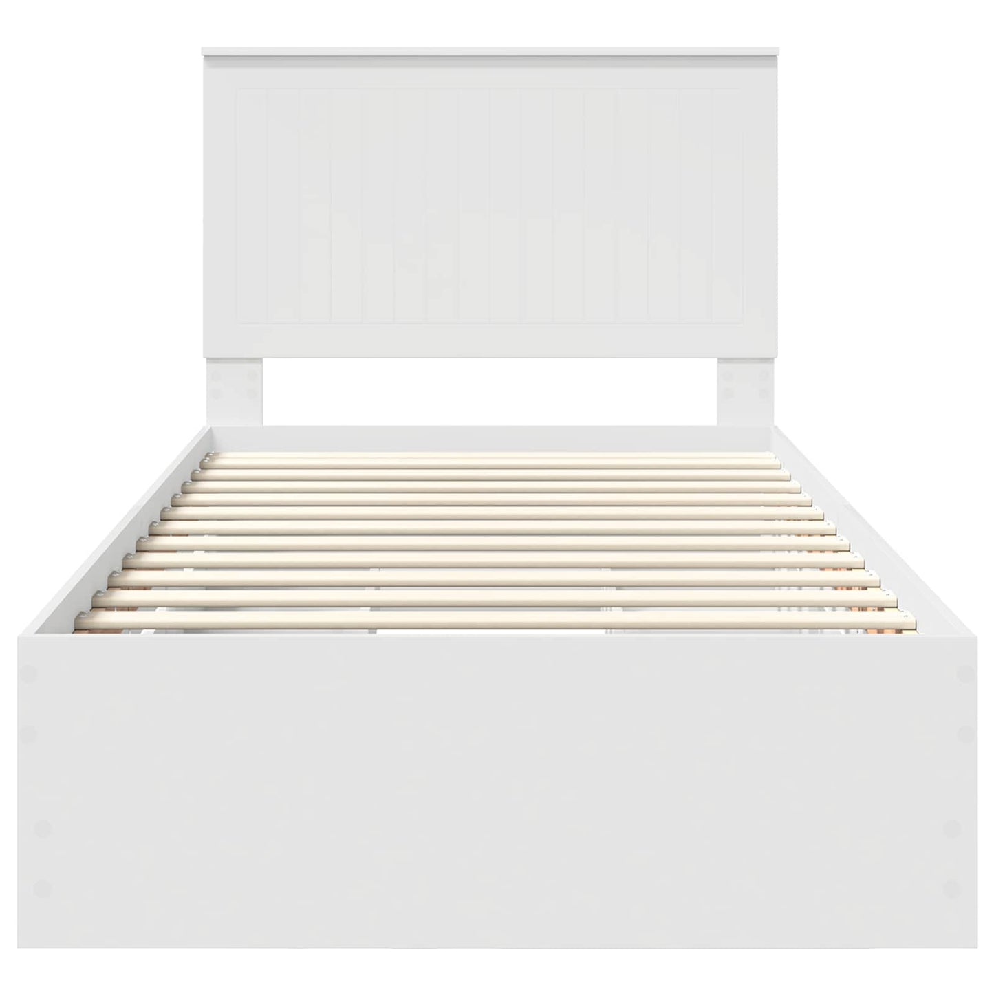 vidaXL Bettrahmen mit Schubladen Weiß 100 x 200 cm Ingenieurs Holz