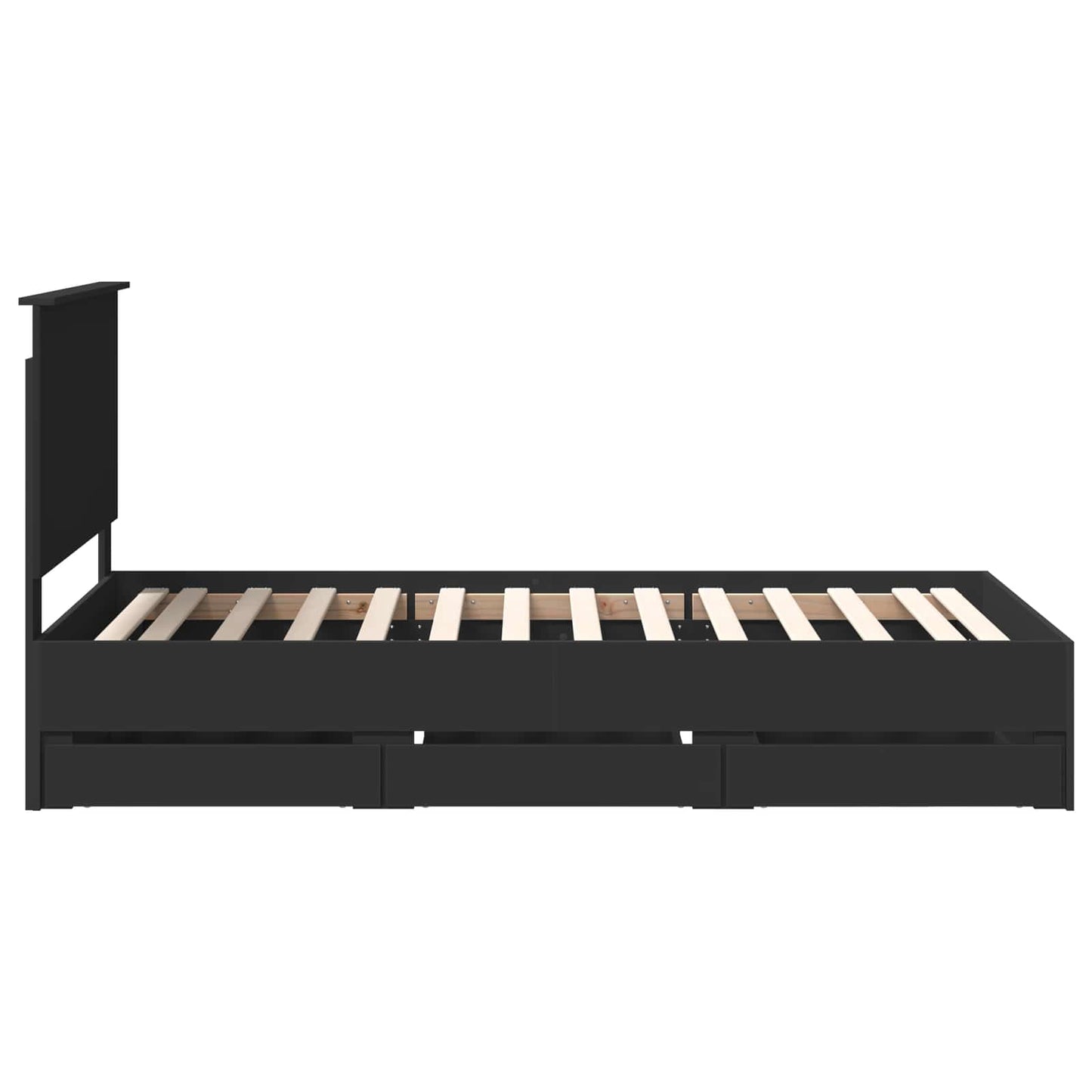 vidaXL Bettrahmen mit Schubladen Schwarz 100 x 200 cm Ingenieurs Holz