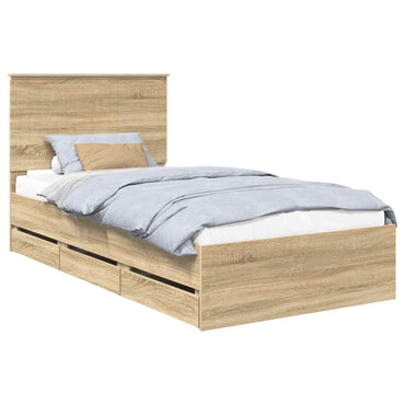vidaXL Bettrahmen Sonoma-Eiche 100 x 200 cm Ingenieurs Holz