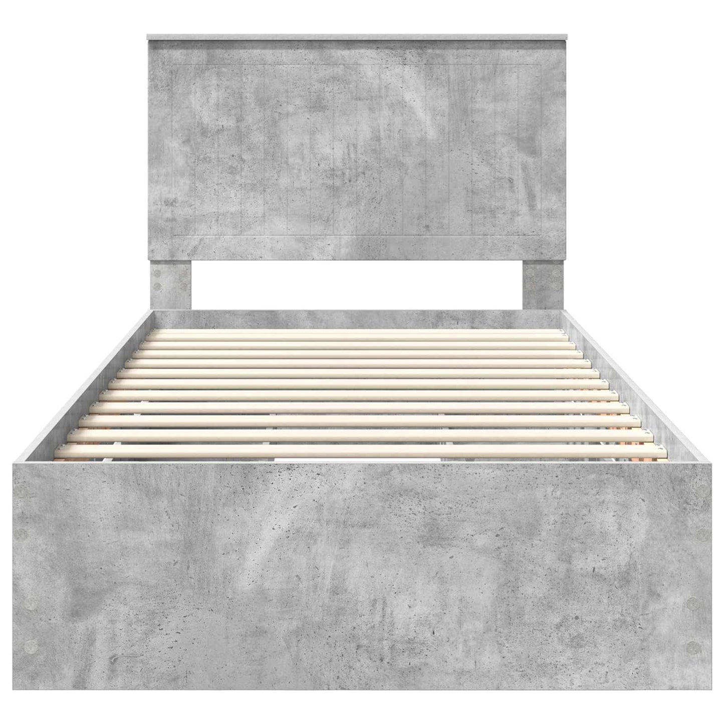 vidaXL Bettrahmen mit Kopfteil Beton Grau 100 x 200 cm Ingenieurs Holz
