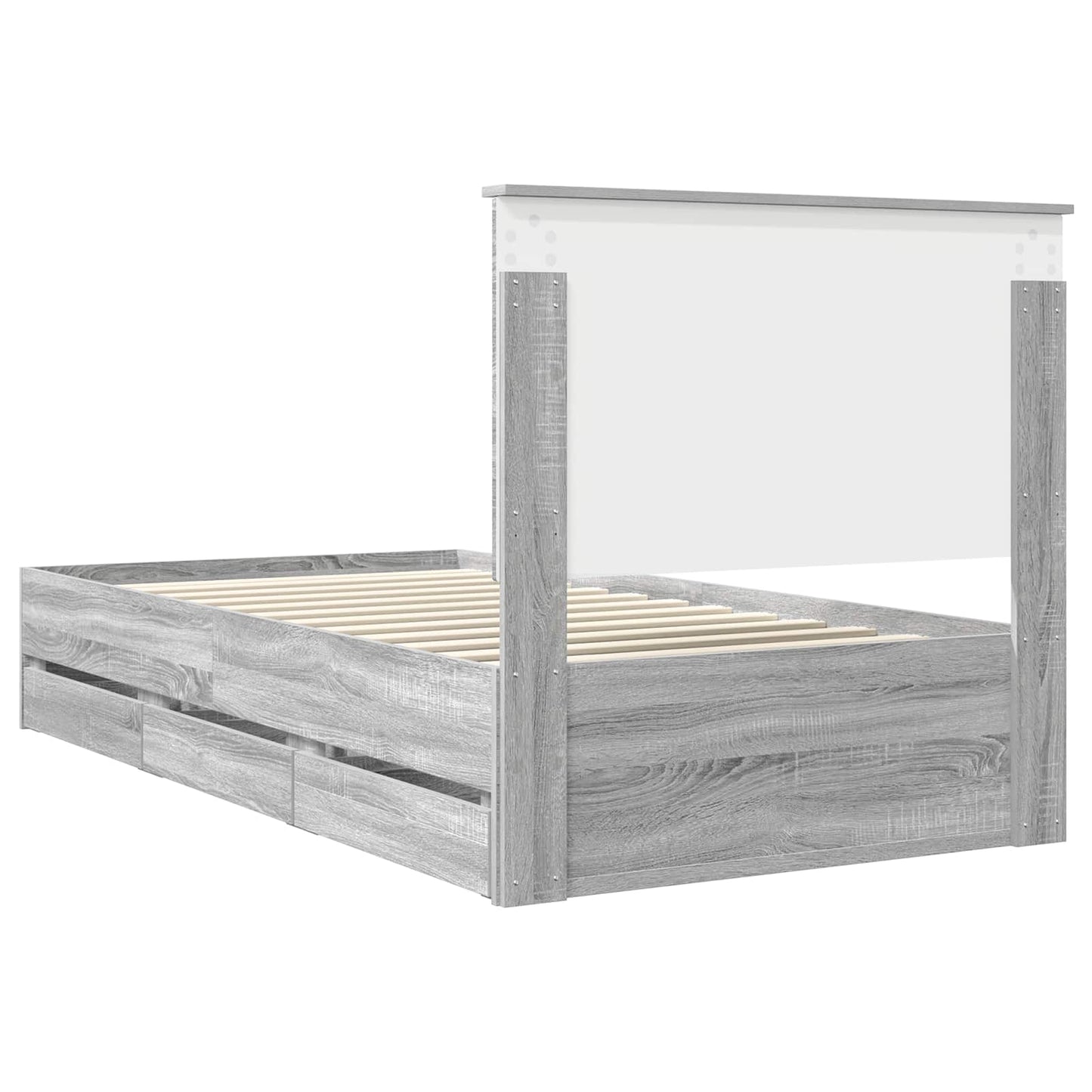 vidaXL Bettrahmen Graues Sonoma 100 x 200 cm Ingenieurs Holz