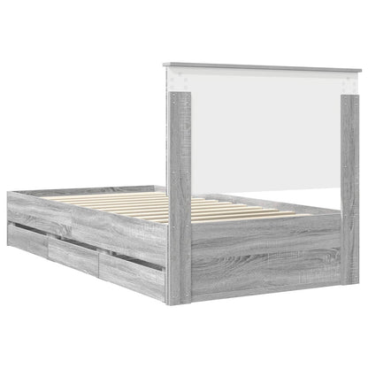vidaXL Bettrahmen Graues Sonoma 100 x 200 cm Ingenieurs Holz