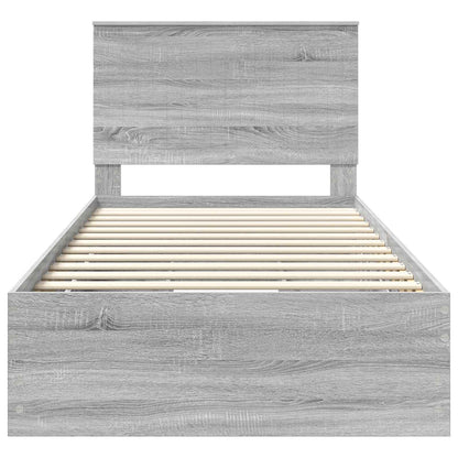 vidaXL Bettrahmen Graues Sonoma 100 x 200 cm Ingenieurs Holz