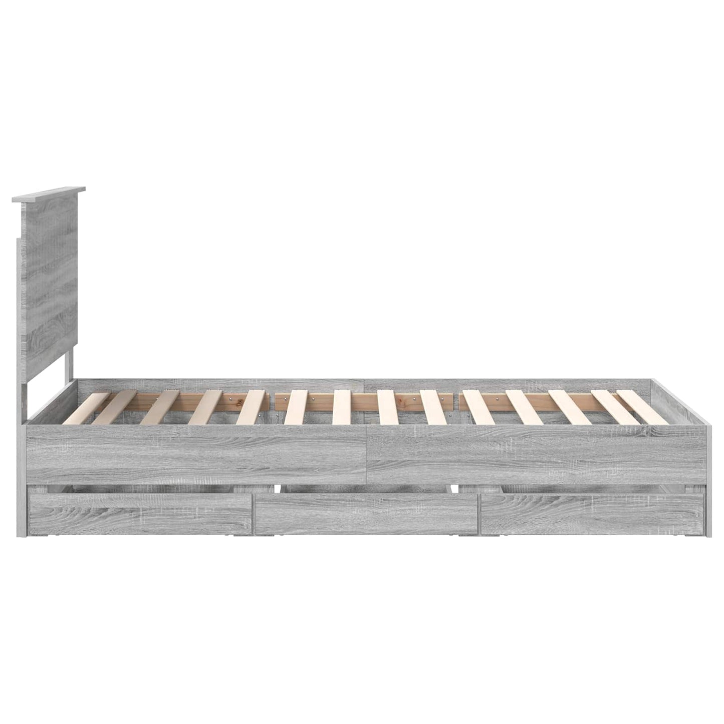 vidaXL Bettrahmen Graues Sonoma 100 x 200 cm Ingenieurs Holz