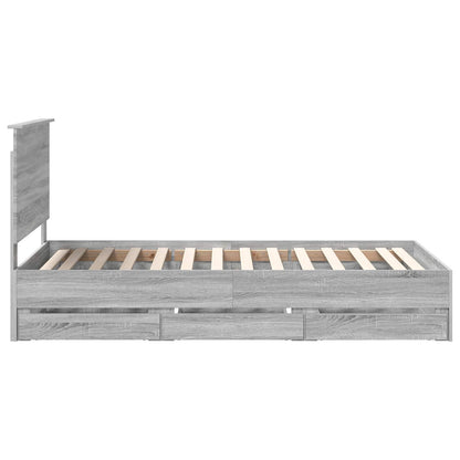 vidaXL Bettrahmen Graues Sonoma 100 x 200 cm Ingenieurs Holz
