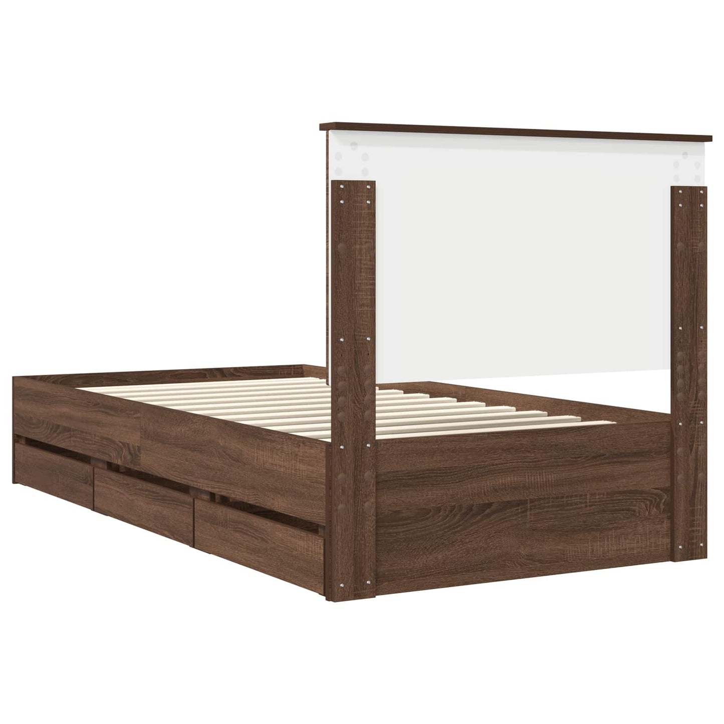 vidaXL Bettrahmen Braun Eichen-Optik 100 x 200 cm Ingenieurs Holz