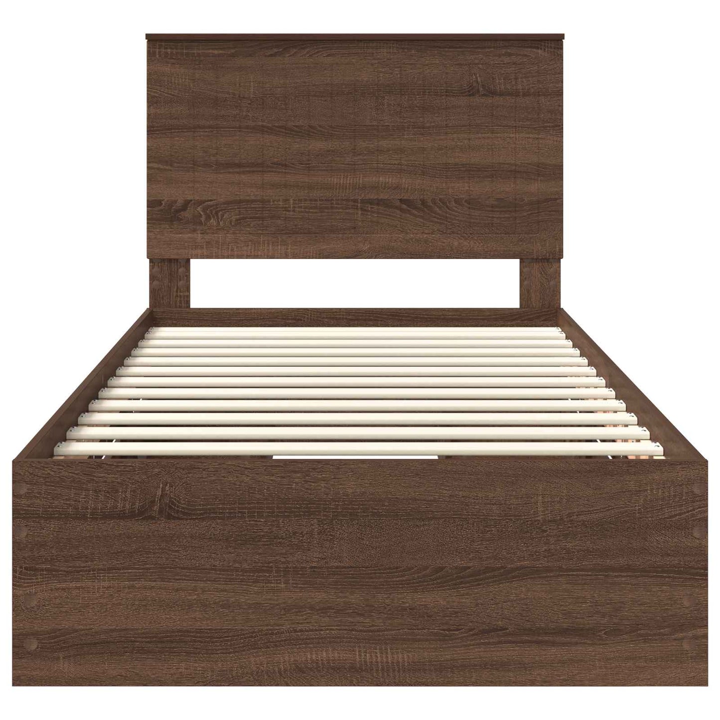 vidaXL Bettrahmen Braun Eichen-Optik 100 x 200 cm Ingenieurs Holz