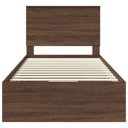 vidaXL Bettrahmen Braun Eichen-Optik 100 x 200 cm Ingenieurs Holz