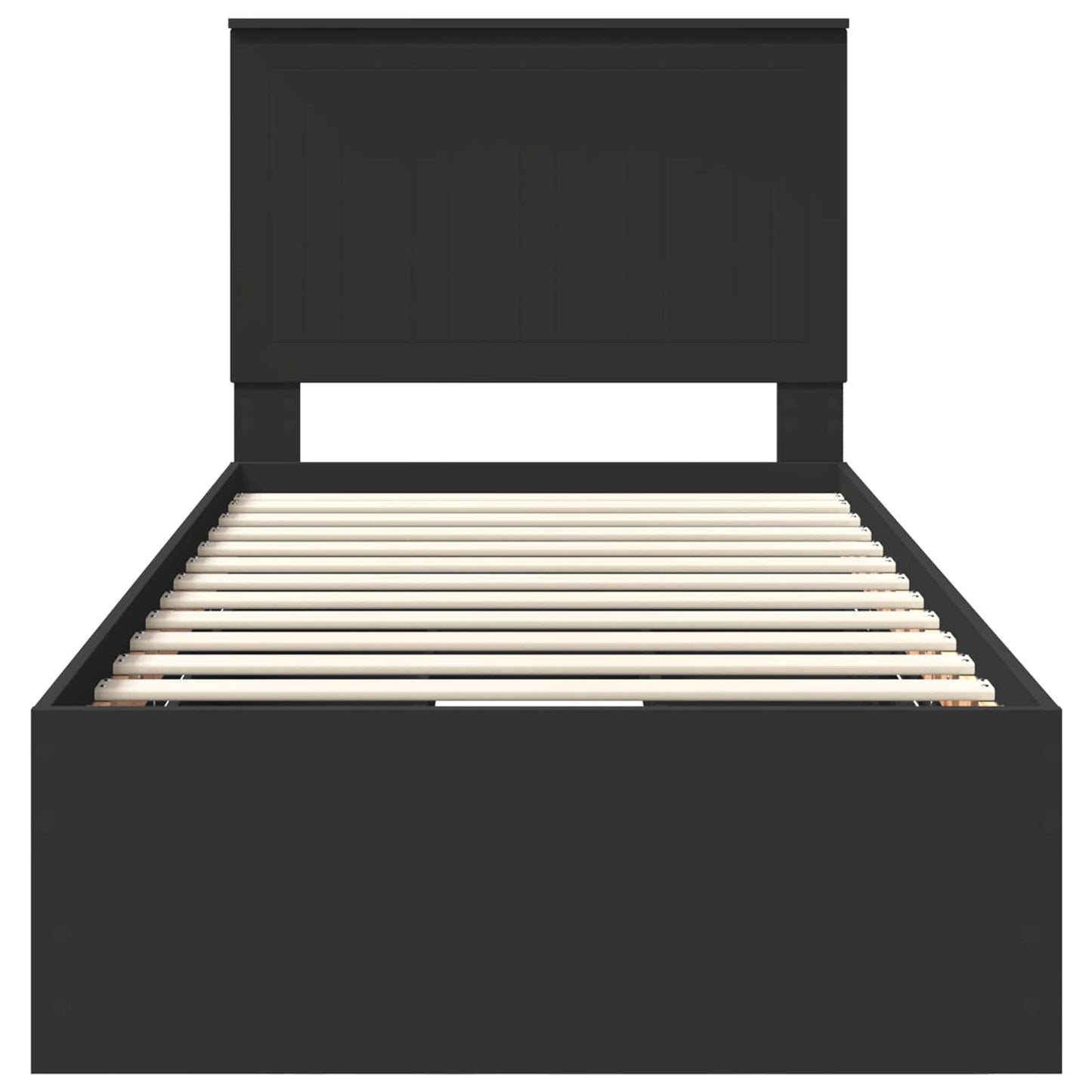 vidaXL Bettrahmen mit Schubladen Schwarz 90 x 190 cm Ingenieurs Holz