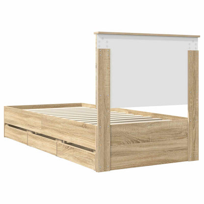 Bettrahmen Sonoma-Eiche 90 x 190 cm Ingenieurs Holz