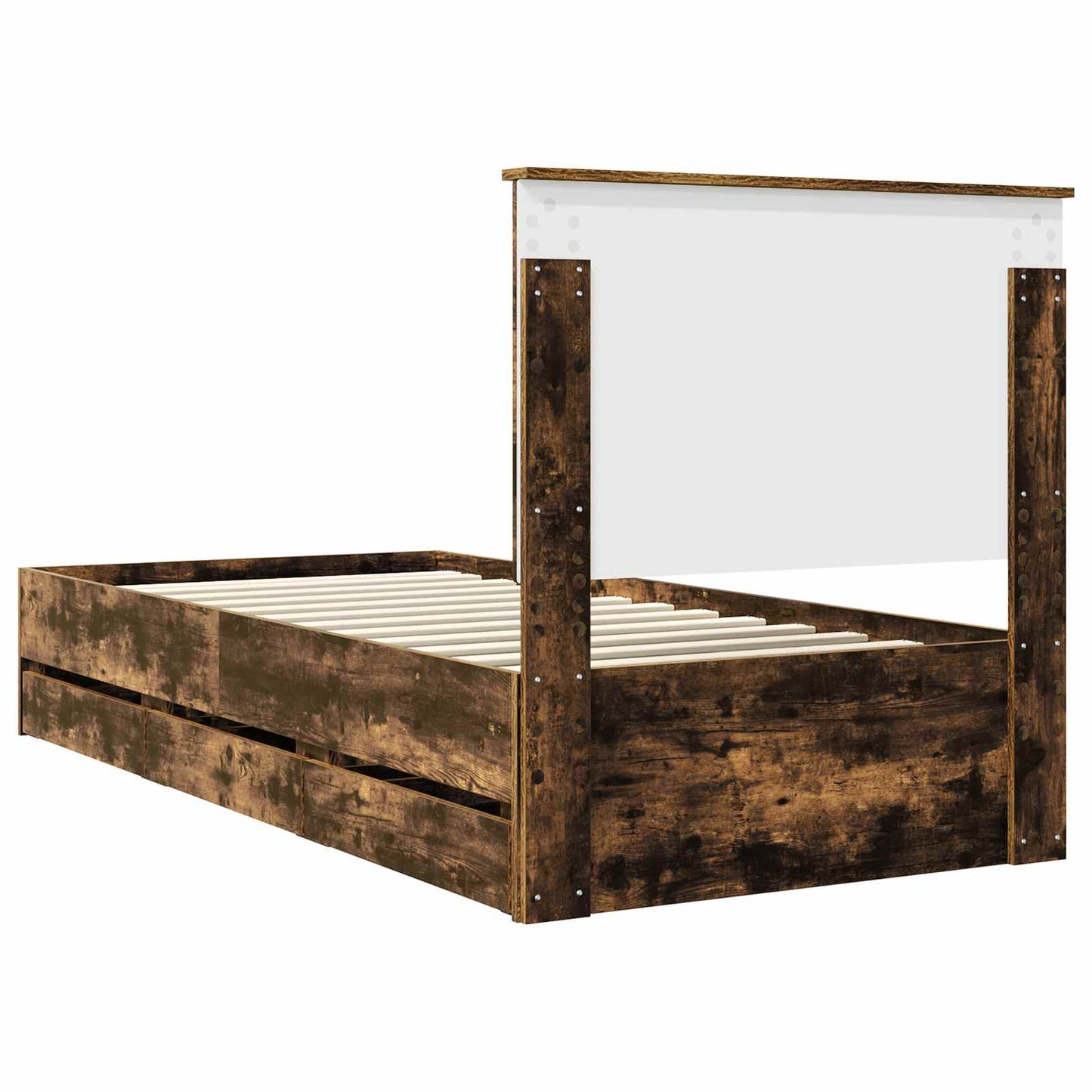 vidaXL Bettrahmen Geräucherte Eiche 90 x 190 cm Ingenieurs Holz