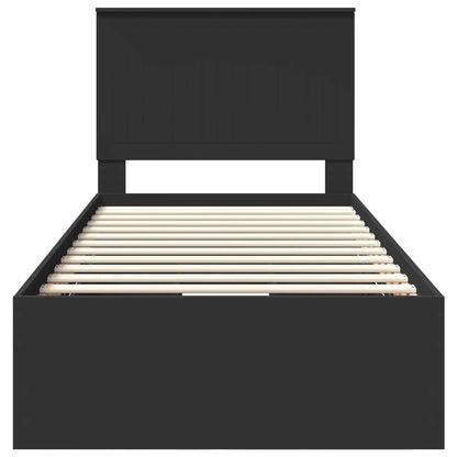 vidaXL Bettrahmen mit Schubladen Schwarz 90 x 200 cm Ingenieurs Holz