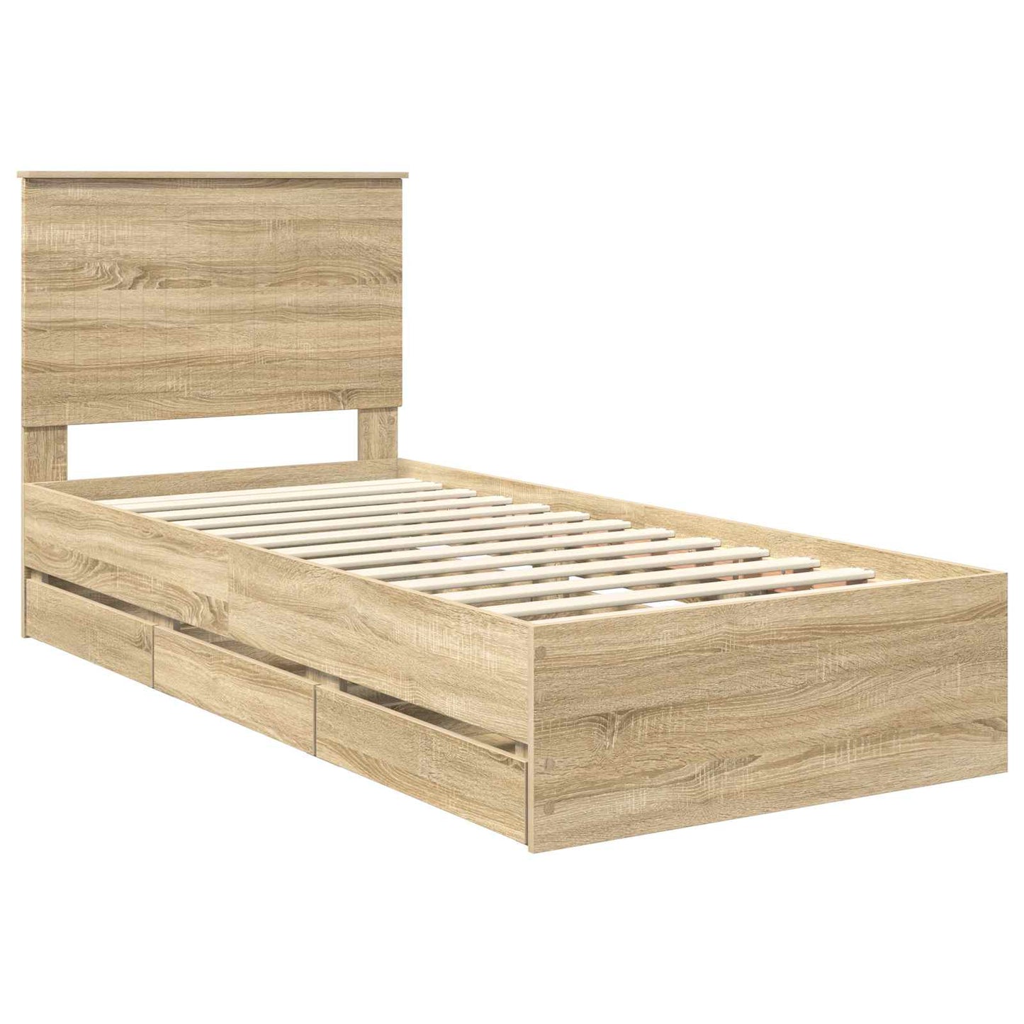 vidaXL Bettrahmen Sonoma-Eiche 90 x 200 cm Ingenieurs Holz