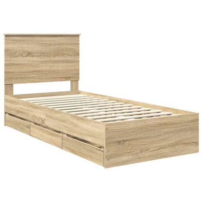 vidaXL Bettrahmen Sonoma-Eiche 90 x 200 cm Ingenieurs Holz