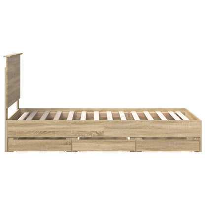 vidaXL Bettrahmen Sonoma-Eiche 90 x 200 cm Ingenieurs Holz