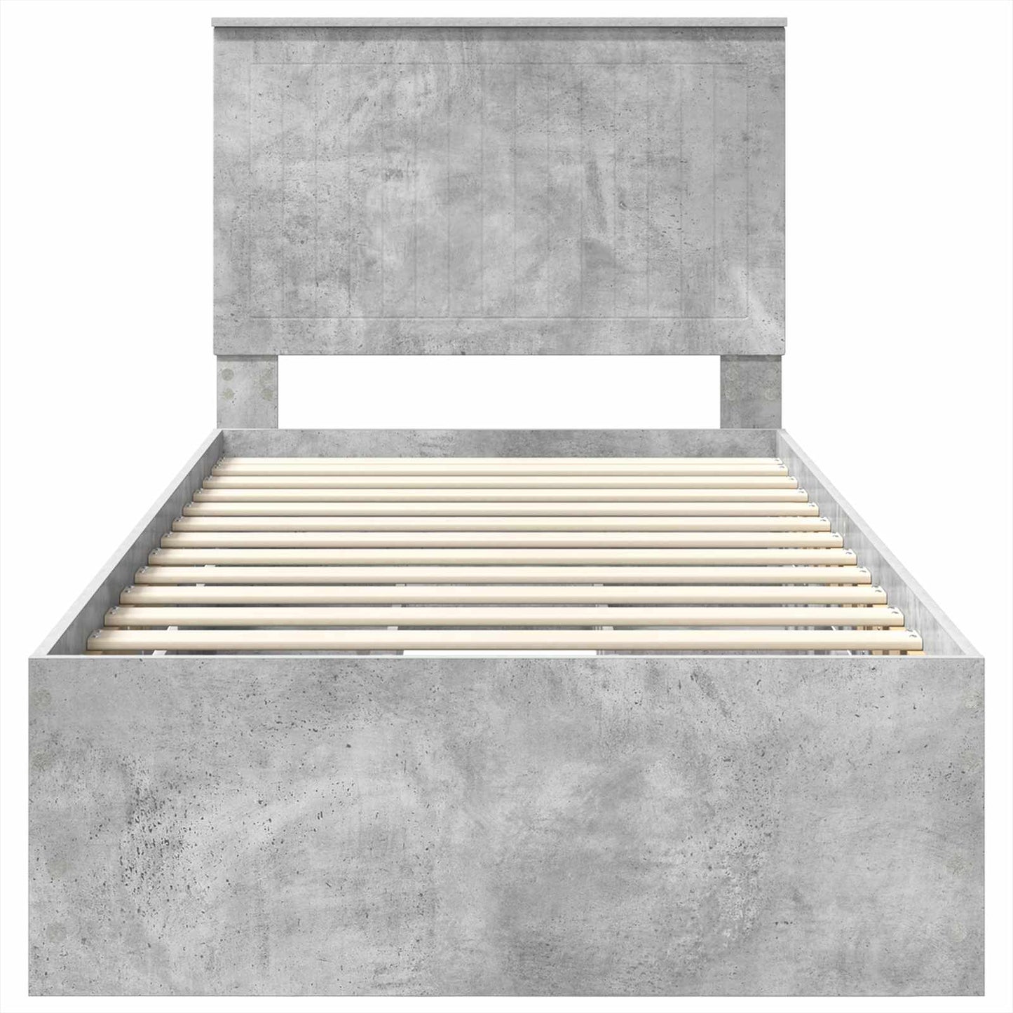 vidaXL Bettrahmen mit Kopfteil Beton Grau 90 x 200 cm Ingenieurs Holz