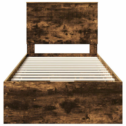 vidaXL Bettrahmen Geräucherte Eiche 90 x 200 cm Ingenieurs Holz