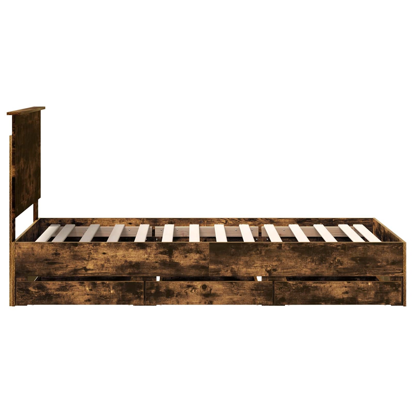 vidaXL Bettrahmen Geräucherte Eiche 90 x 200 cm Ingenieurs Holz