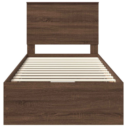 vidaXL Bettrahmen Braun Eichen-Optik 90 x 200 cm Ingenieurs Holz