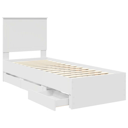 vidaXL Bettrahmen mit Schubladen Weiß 75 x 190 cm Ingenieurs Holz