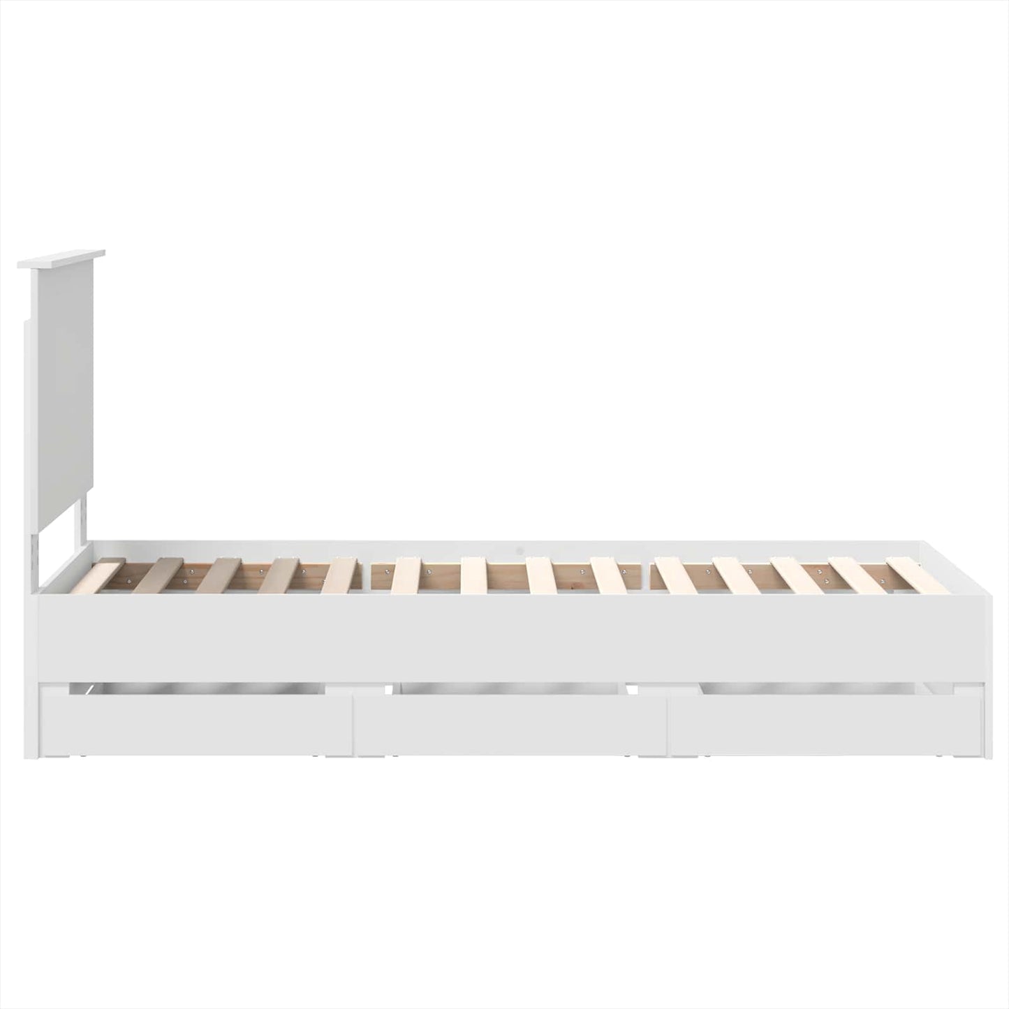 vidaXL Bettrahmen mit Schubladen Weiß 75 x 190 cm Ingenieurs Holz