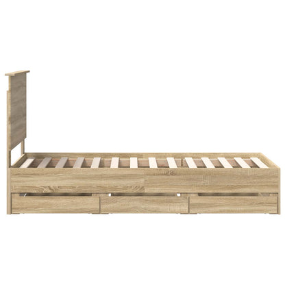 vidaXL Cadre de lit Chêne Sonoma 75 x 190 cm Bois d'ingénierie