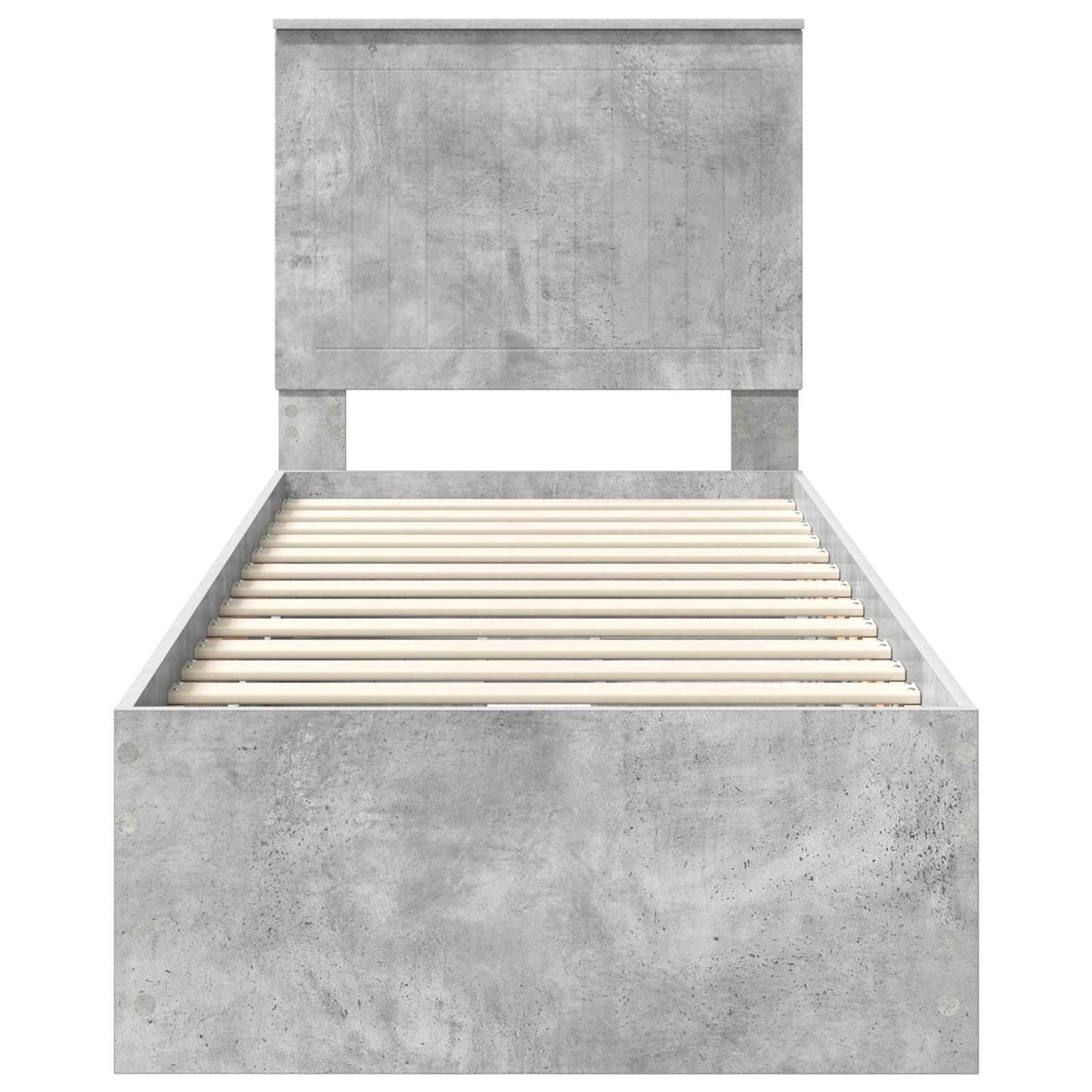 vidaXL Cadre de lit avec tête de lit Gris Béton 75 x 190 cm Bois d'ingénierie