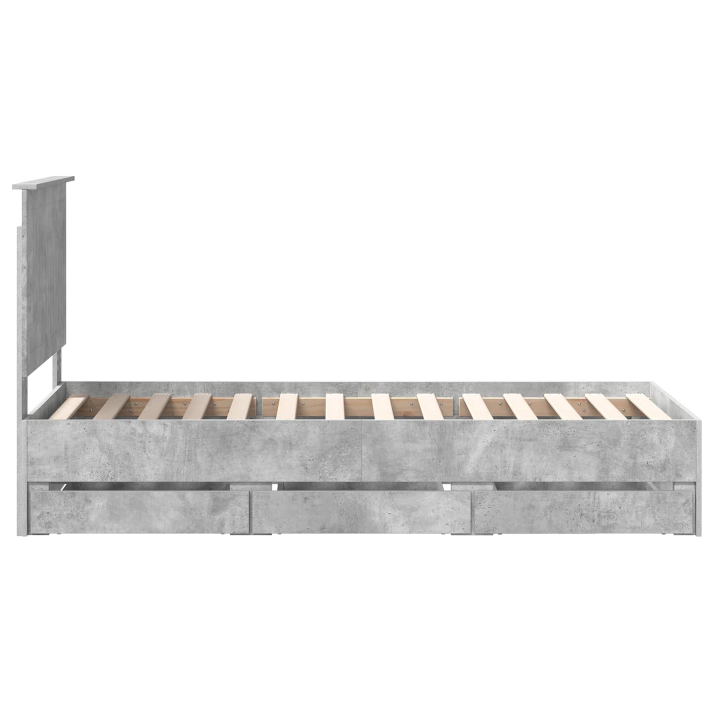 vidaXL Cadre de lit avec tête de lit Gris Béton 75 x 190 cm Bois d'ingénierie