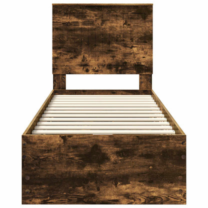 vidaXL Cadre de lit Chêne fumé 75 x 190 cm Bois d'ingénierie