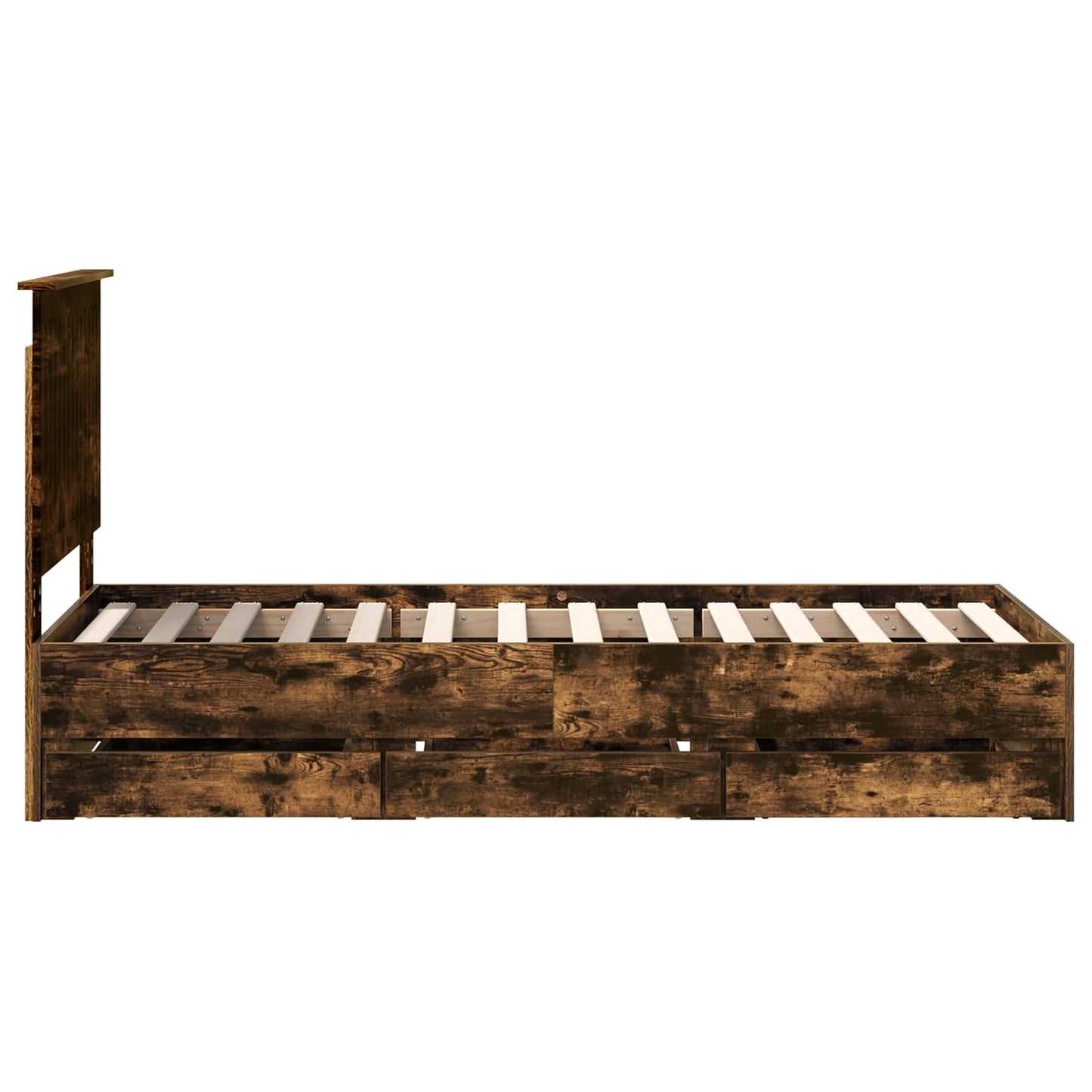 vidaXL Cadre de lit Chêne fumé 75 x 190 cm Bois d'ingénierie
