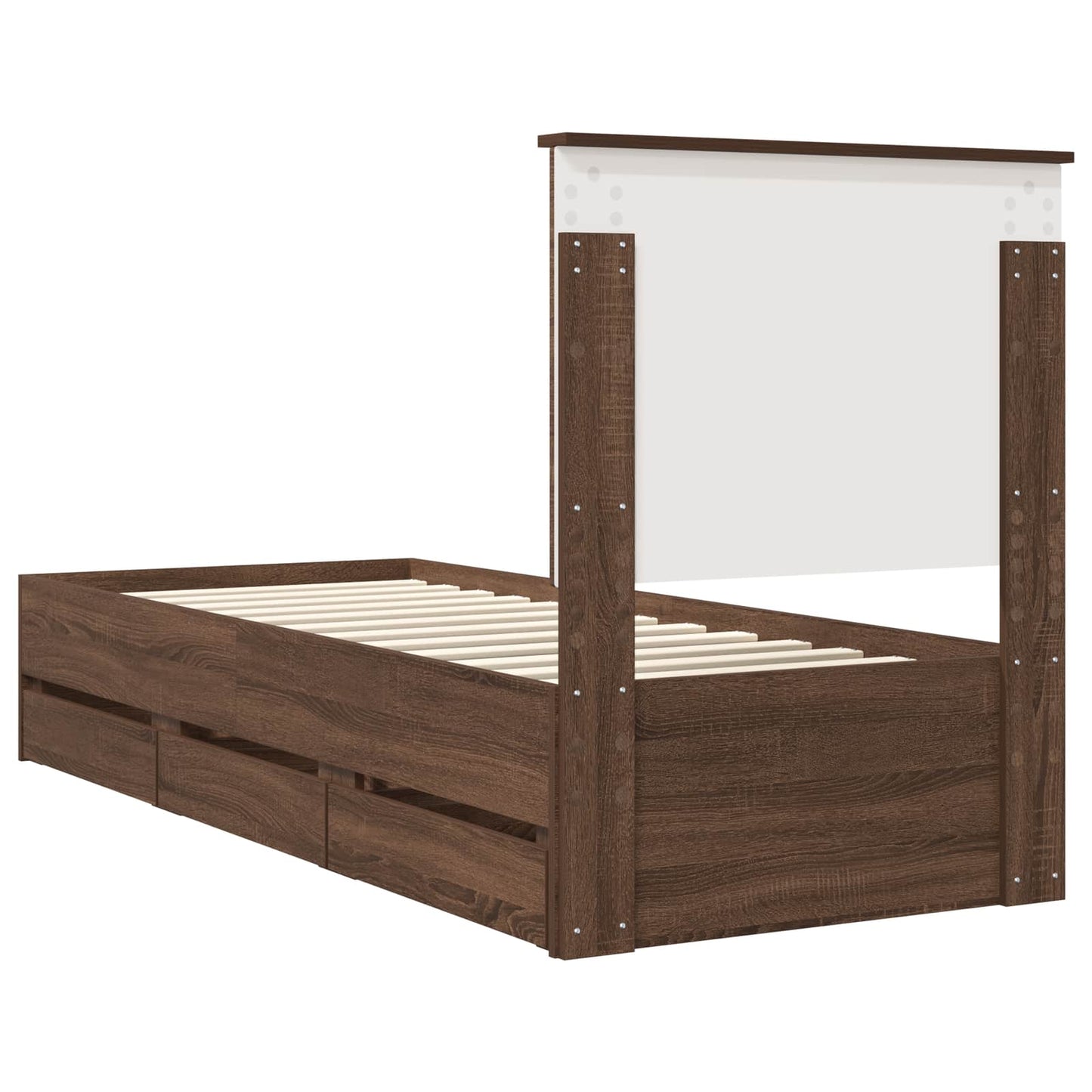 vidaXL Cadre de lit aspect chêne marron 75 x 190 cm Bois d'ingénierie