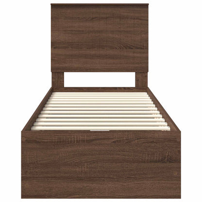 vidaXL Cadre de lit aspect chêne marron 75 x 190 cm Bois d'ingénierie