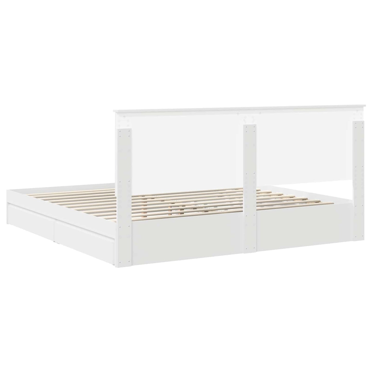 vidaXL Lit de rangement avec tête de lit Blanc 200 x 200 cm Bois d'ingénierie