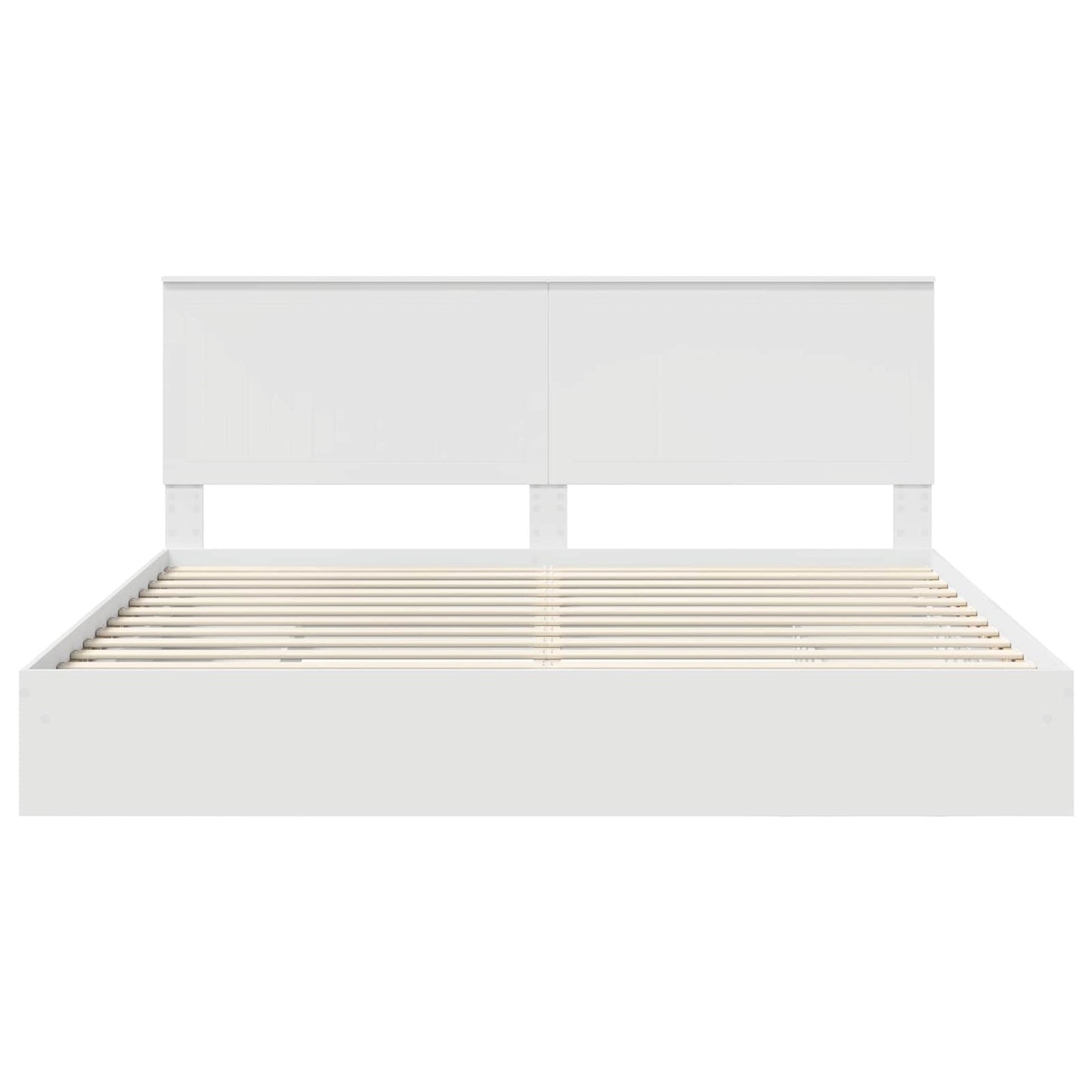 vidaXL Lit de rangement avec tête de lit Blanc 200 x 200 cm Bois d'ingénierie