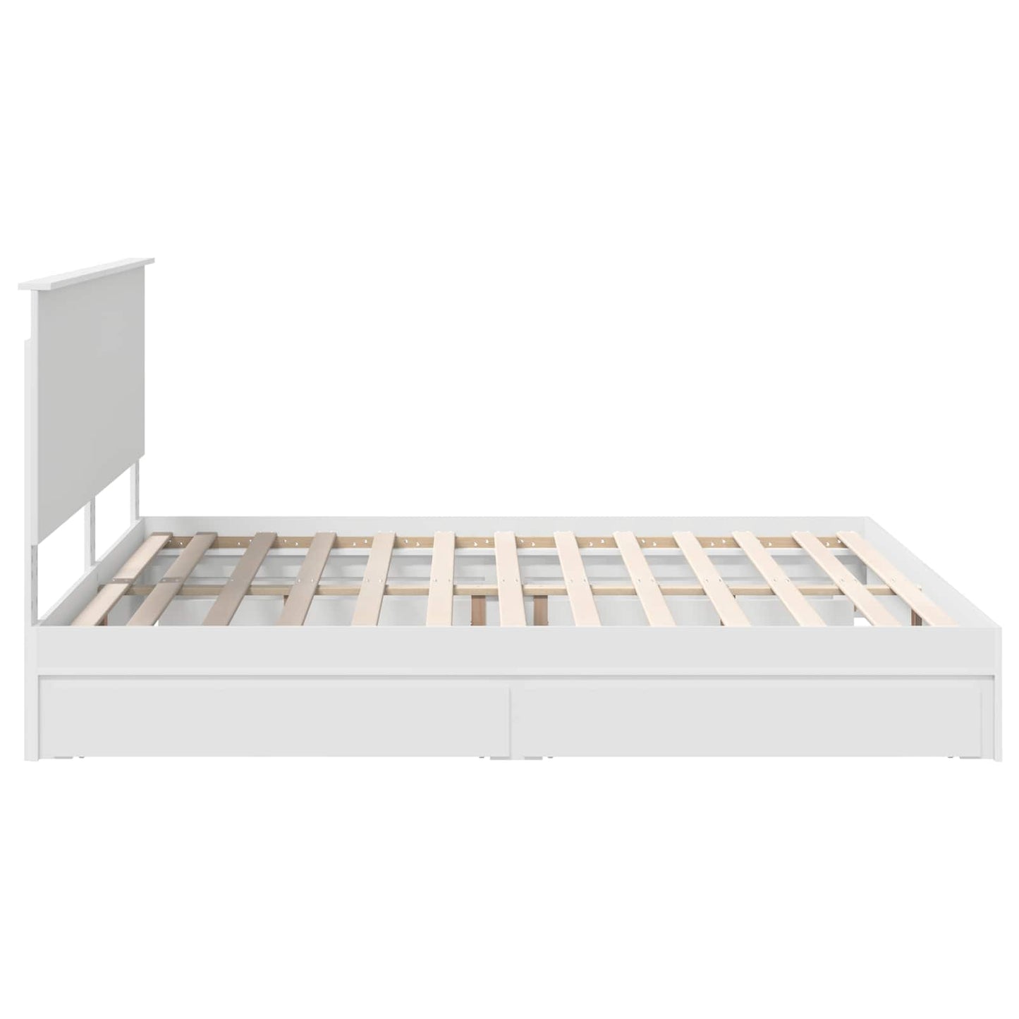vidaXL Lit de rangement avec tête de lit Blanc 200 x 200 cm Bois d'ingénierie