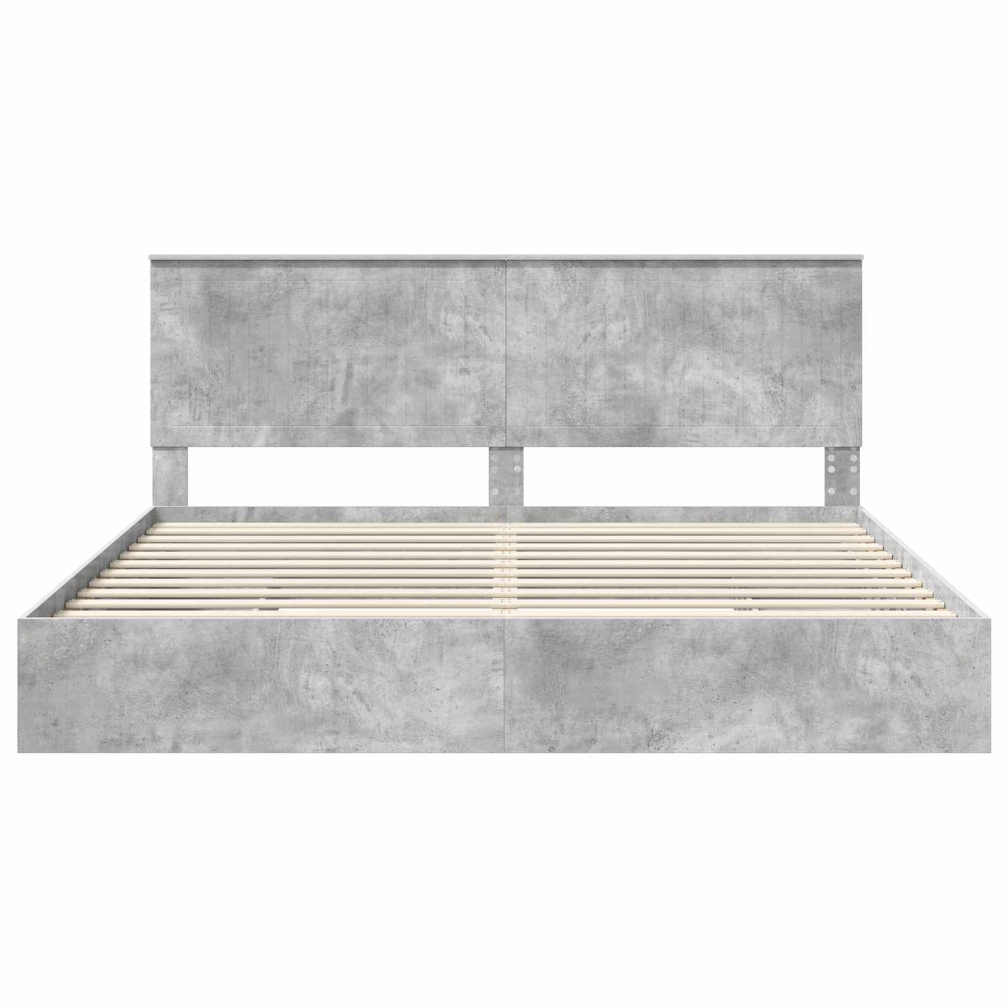 vidaXL Lit de rangement gris béton 200 x 200 cm Aggloméré