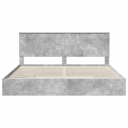 vidaXL Lit de rangement gris béton 200 x 200 cm Aggloméré