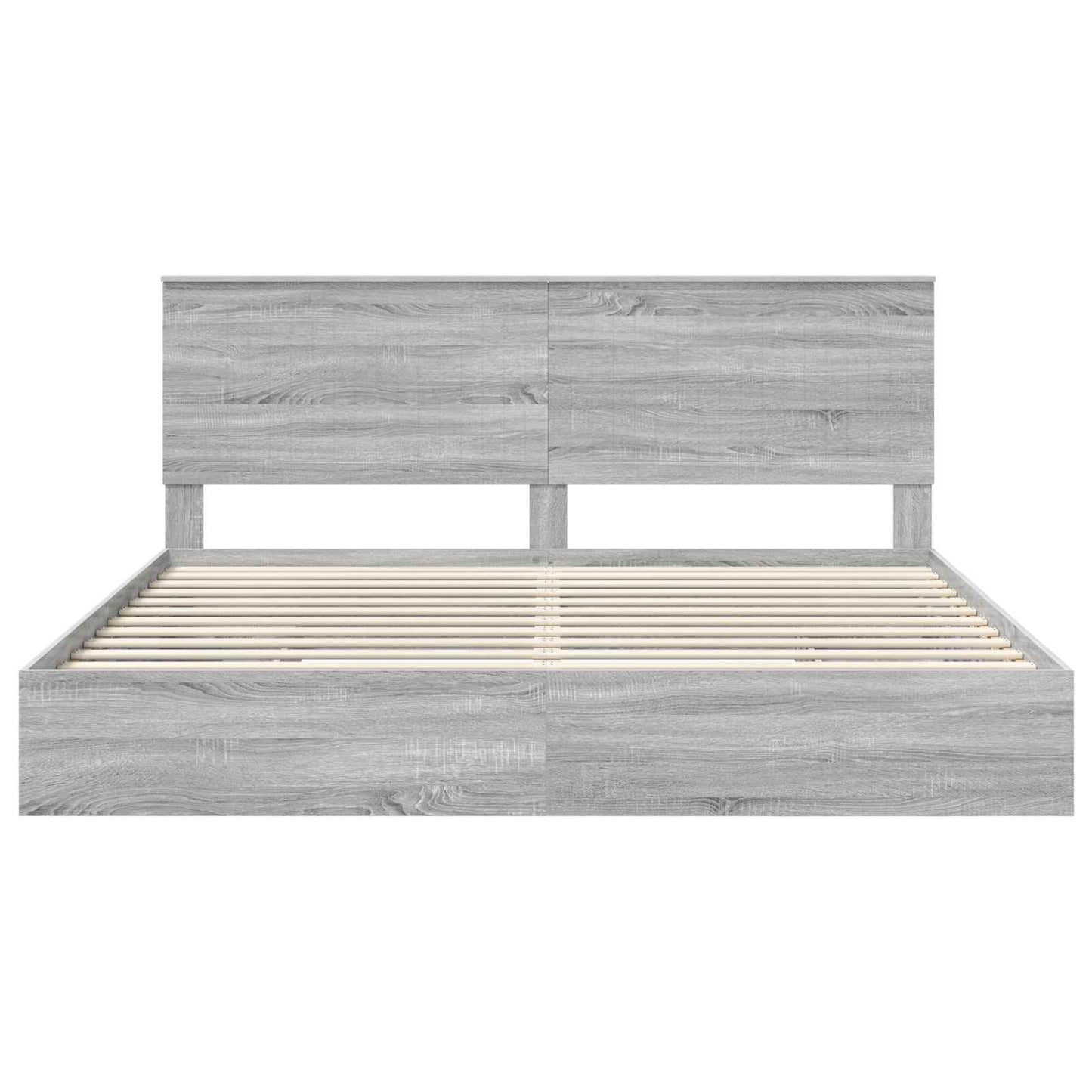 vidaXL Lit de rangement Gris Sonoma 200 x 200 cm Bois d'ingénierie
