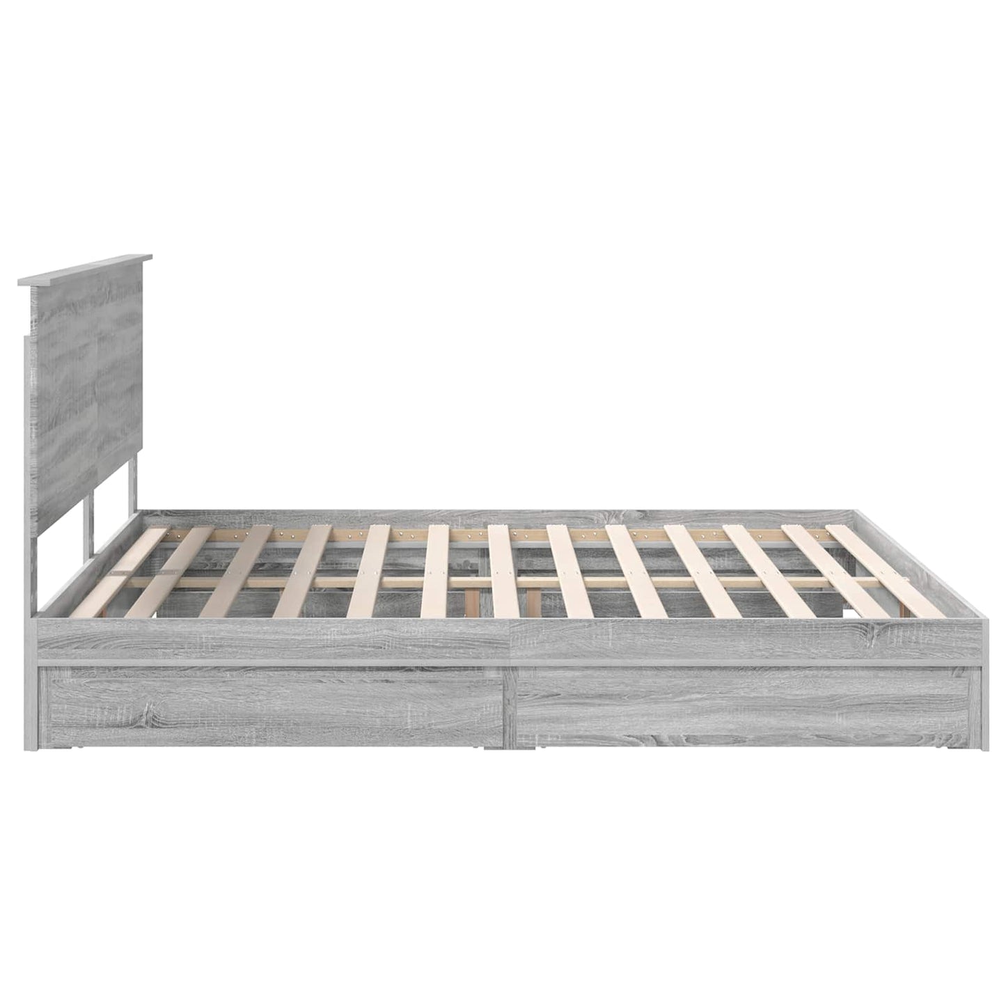 vidaXL Lit de rangement Gris Sonoma 200 x 200 cm Bois d'ingénierie
