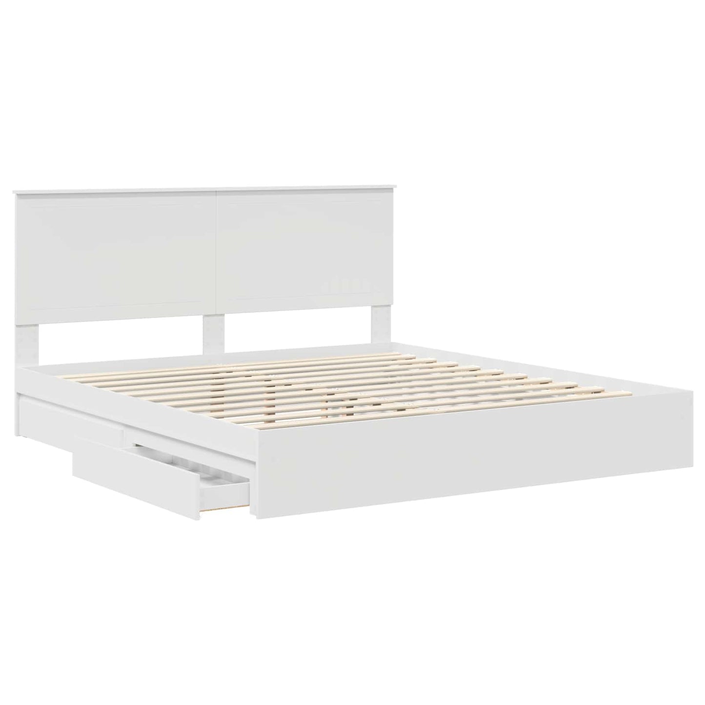 vidaXL Lit de rangement avec tête de lit Blanc 180 x 200 cm Bois d'ingénierie