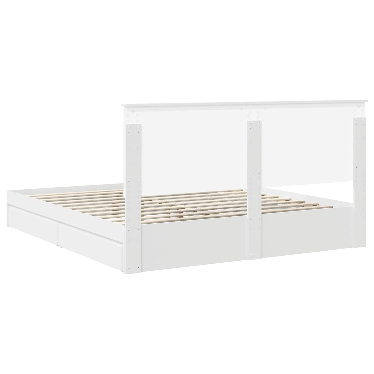 vidaXL Lit de rangement avec tête de lit Blanc 180 x 200 cm Bois d'ingénierie