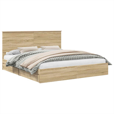 vidaXL Aufbewahrungsbett Sonoma-Eiche 180 x 200 cm Holzwerkstoff