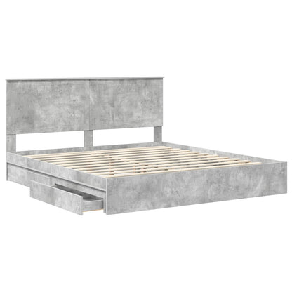 vidaXL Aufbewahrungsbett Beton Grau 180 x 200 cm Holzwerkstoff