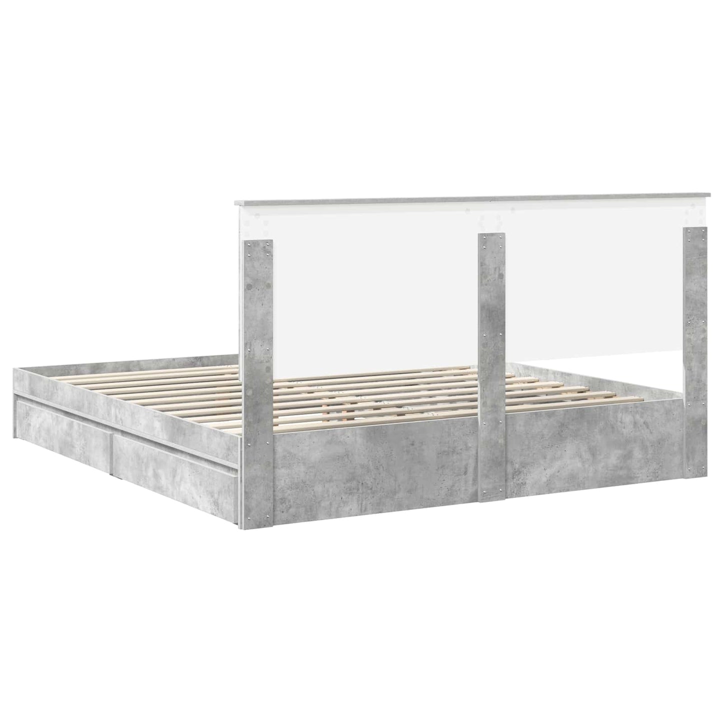 vidaXL Aufbewahrungsbett Beton Grau 180 x 200 cm Holzwerkstoff